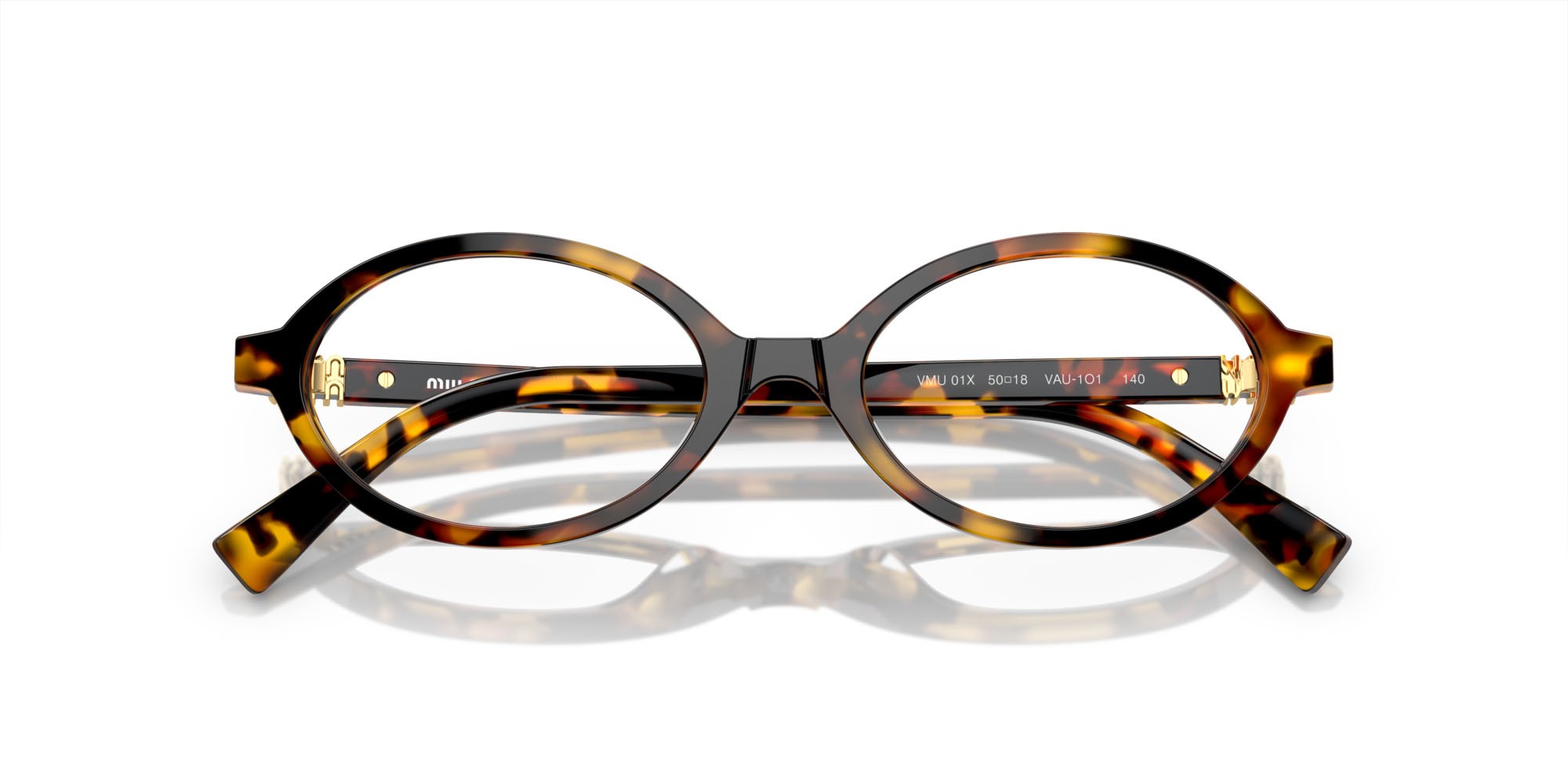 Eyeglasses Miu Miu MU 01XV (VAU1O1) color havana miele shape oval lenses lente demo