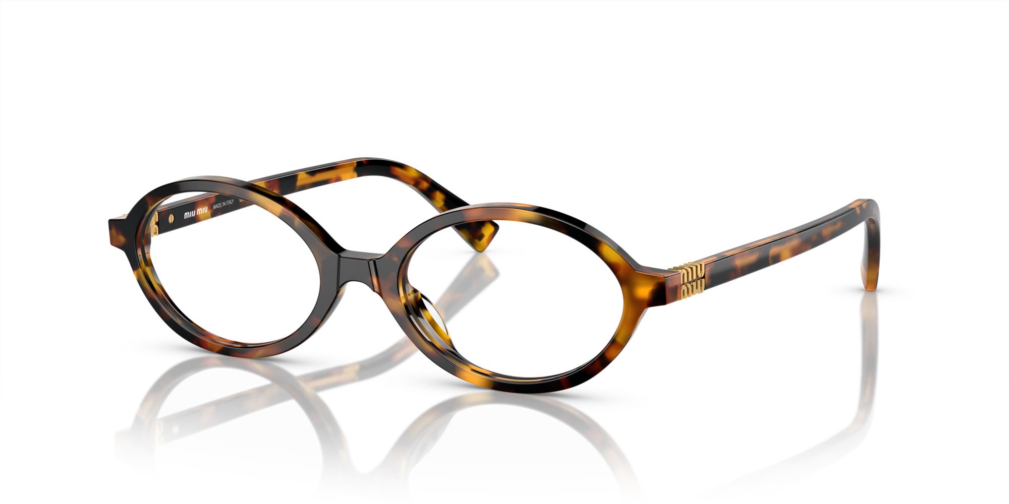 Eyeglasses Miu Miu MU 01XV (VAU1O1) color havana miele shape oval lenses lente demo