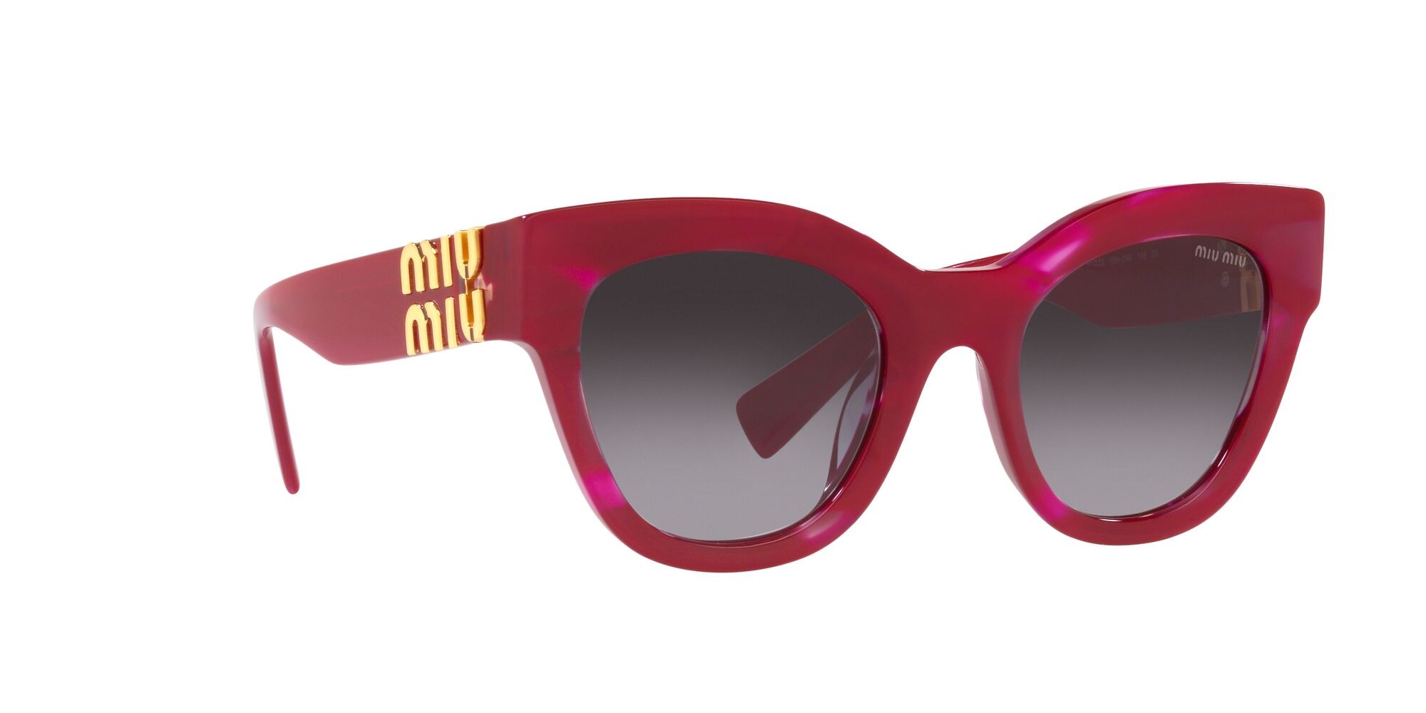 Sonnenbrillen Miu Miu MU 01YS (16H09S) farbe bordeaux form quadratisch gläser sfumato grigio