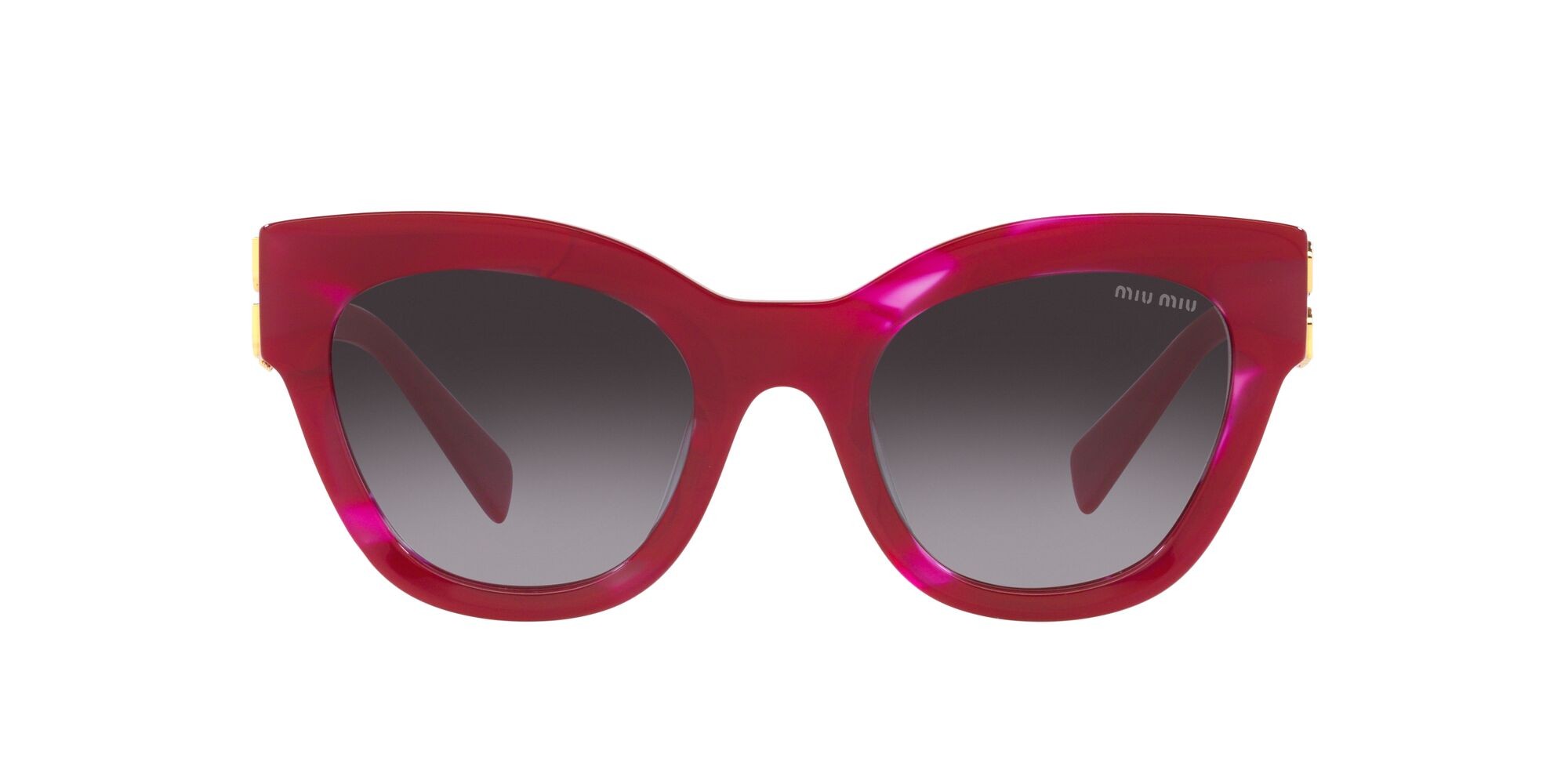 Sonnenbrillen Miu Miu MU 01YS (16H09S) farbe bordeaux form quadratisch gläser sfumato grigio