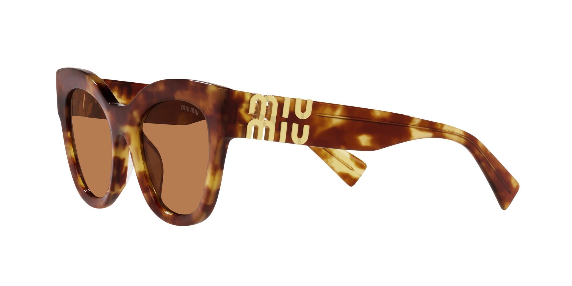 Sonnenbrillen Miu Miu MU 01YS (4BW2Z1) farbe havana chiaro form quadratisch gläser marrone