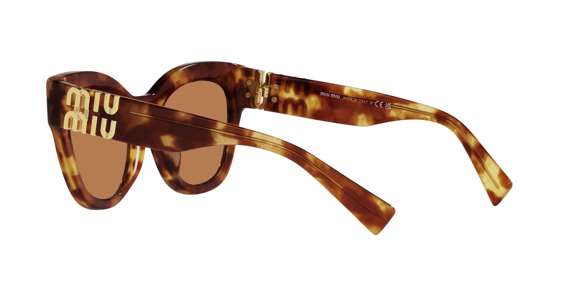 Sonnenbrillen Miu Miu MU 01YS (4BW2Z1) farbe havana chiaro form quadratisch gläser marrone