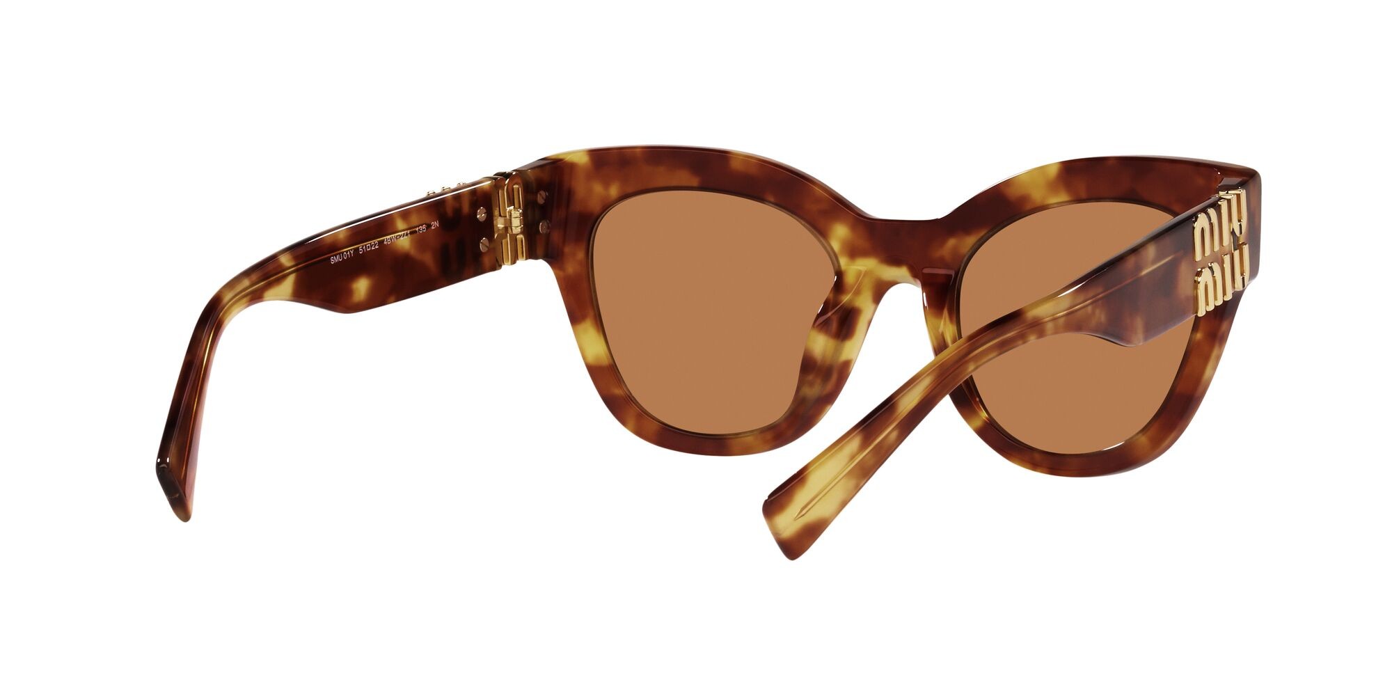 Sonnenbrillen Miu Miu MU 01YS (4BW2Z1) farbe havana chiaro form quadratisch gläser marrone