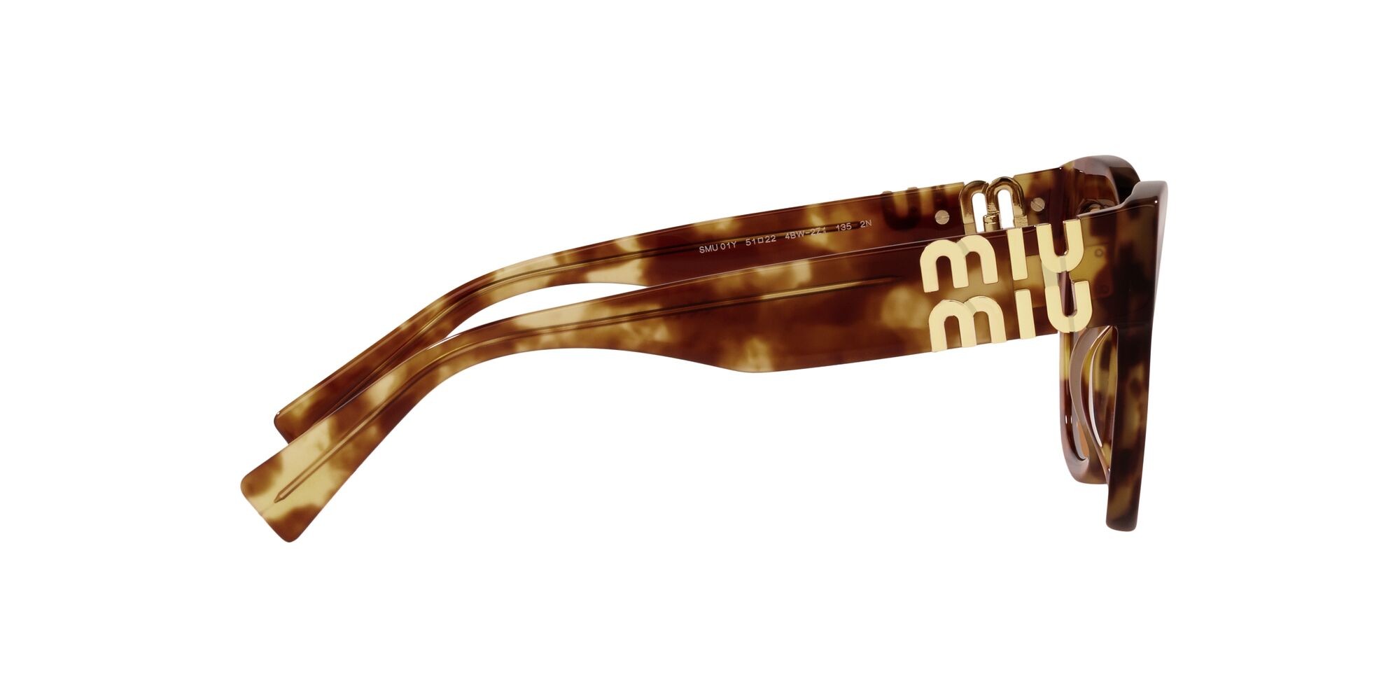 Sonnenbrillen Miu Miu MU 01YS (4BW2Z1) farbe havana chiaro form quadratisch gläser marrone