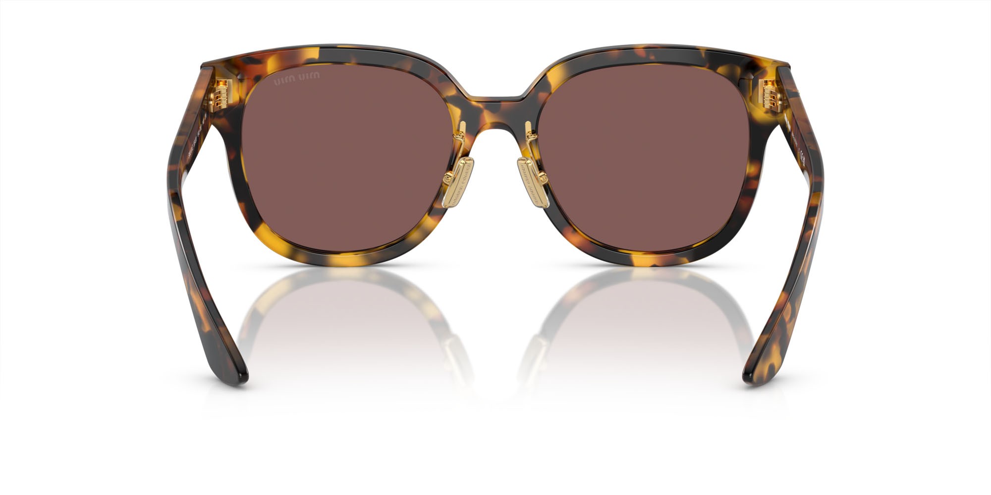 Sunglasses Miu Miu MU 01ZS (VAU70D) color havana miele shape square lenses marrone specchiata argento int viola