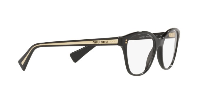 Brillen Miu Miu MU 02UV (1AB1O1) farbe black form quadratisch gläser demo lens