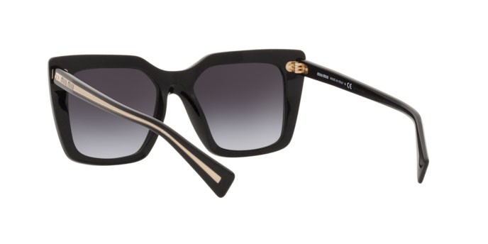 Sonnenbrillen Miu Miu MU 02WS (1AB5D1) farbe black form quadratisch gläser grey gradient
