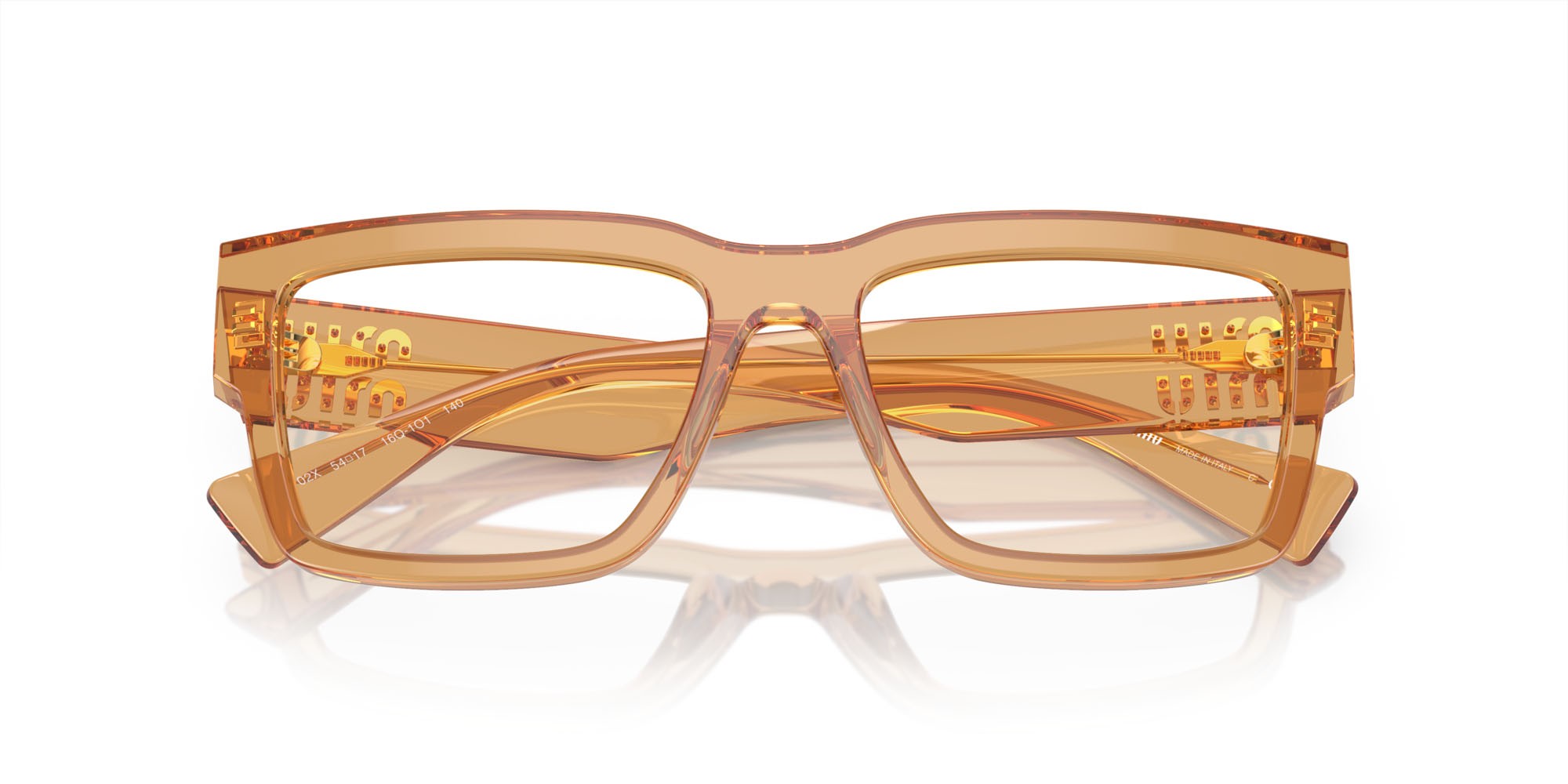 Brillen Miu Miu MU 02XV (16Q1O1) farbe nespola trasparente form rechteckig gläser lente demo