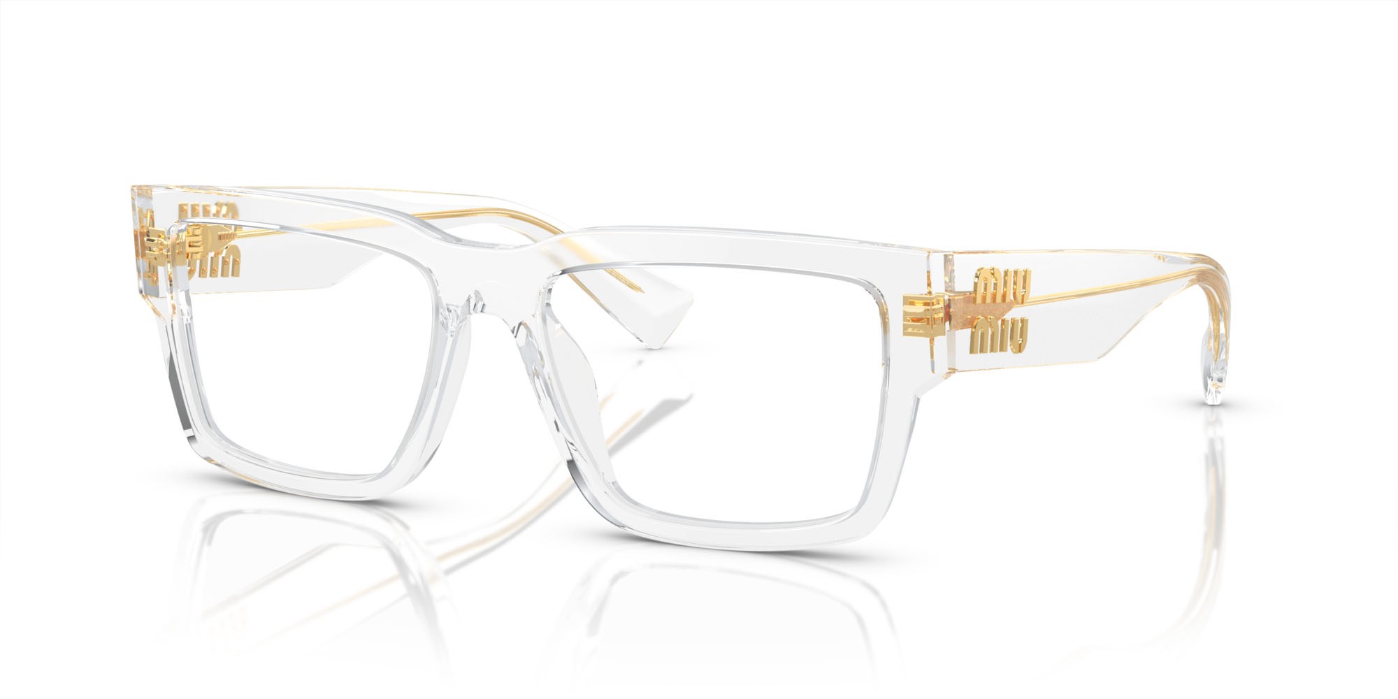 Eyeglasses Miu Miu MU 02XV (2AZ1O1) color trasparente shape rectangle lenses lente demo