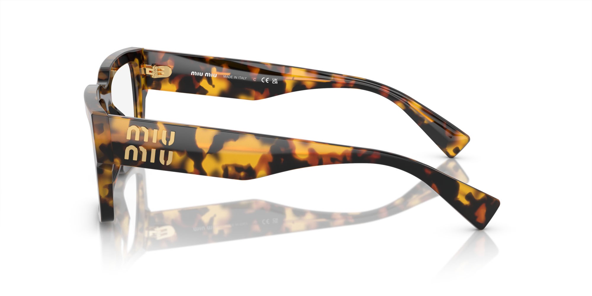 Eyeglasses Miu Miu MU 02XV (VAU1O1) color miele tartarugato shape rectangle lenses lente demo