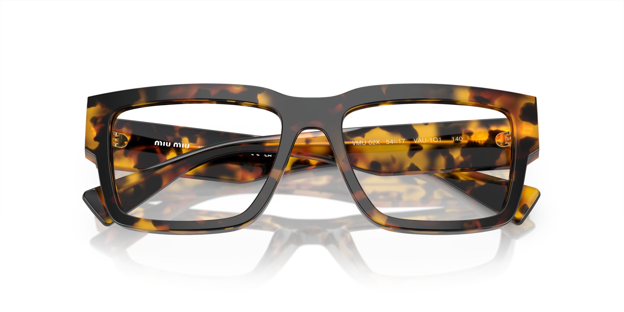 Eyeglasses Miu Miu MU 02XV (VAU1O1) color miele tartarugato shape rectangle lenses lente demo