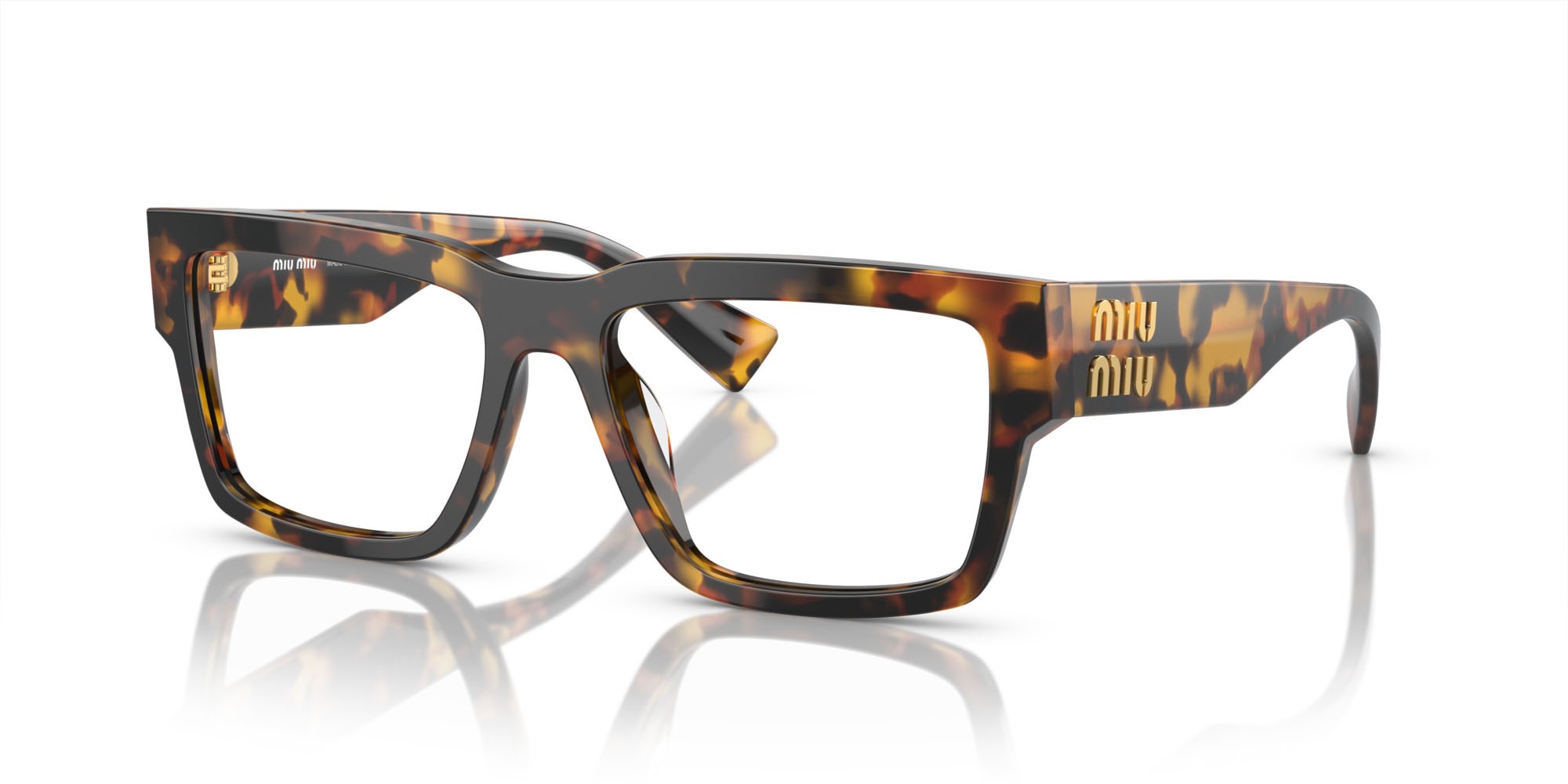 Eyeglasses Miu Miu MU 02XV (VAU1O1) color miele tartarugato shape rectangle lenses lente demo
