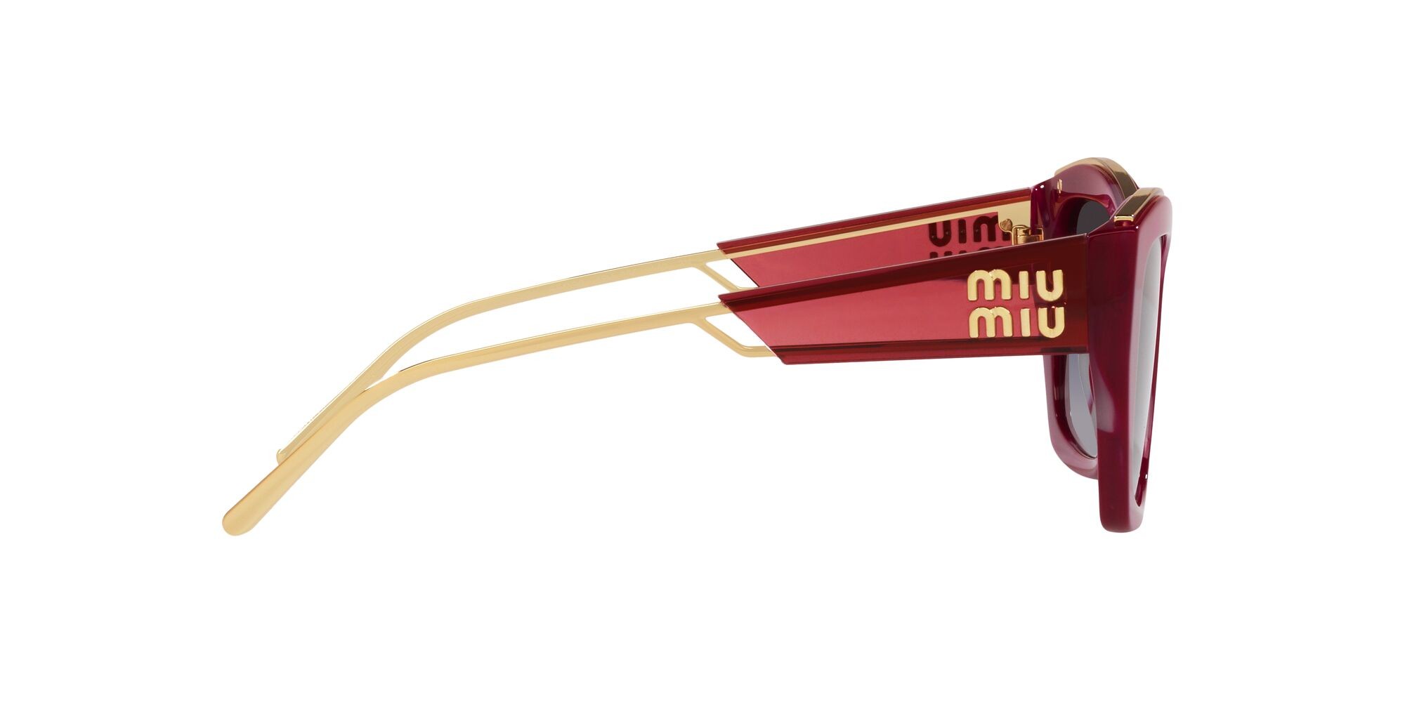 Sonnenbrillen Miu Miu MU 02YS (16H09S) farbe bordeaux form cat-eye gläser sfumato grigio