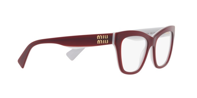 Brillen Miu Miu MU 03UV (10D1O1) farbe red form cat-eye gläser demo lens