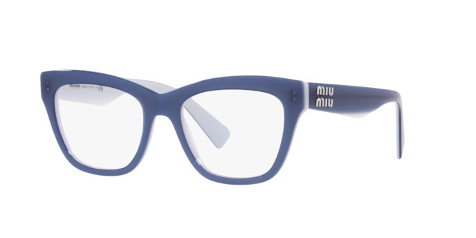 Brillen Miu Miu MU 03UV (11D1O1) farbe blue form cat-eye gläser demo lens