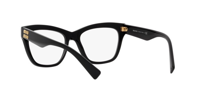 Brillen Miu Miu MU 03UV (1AB1O1) farbe black form cat-eye gläser demo lens