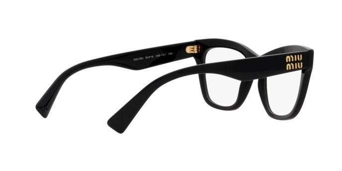Brillen Miu Miu MU 03UV (1AB1O1) farbe black form cat-eye gläser demo lens
