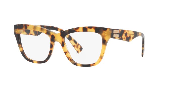 Brillen Miu Miu MU 03UV (7S01O1) farbe light havana form cat-eye gläser demo lens