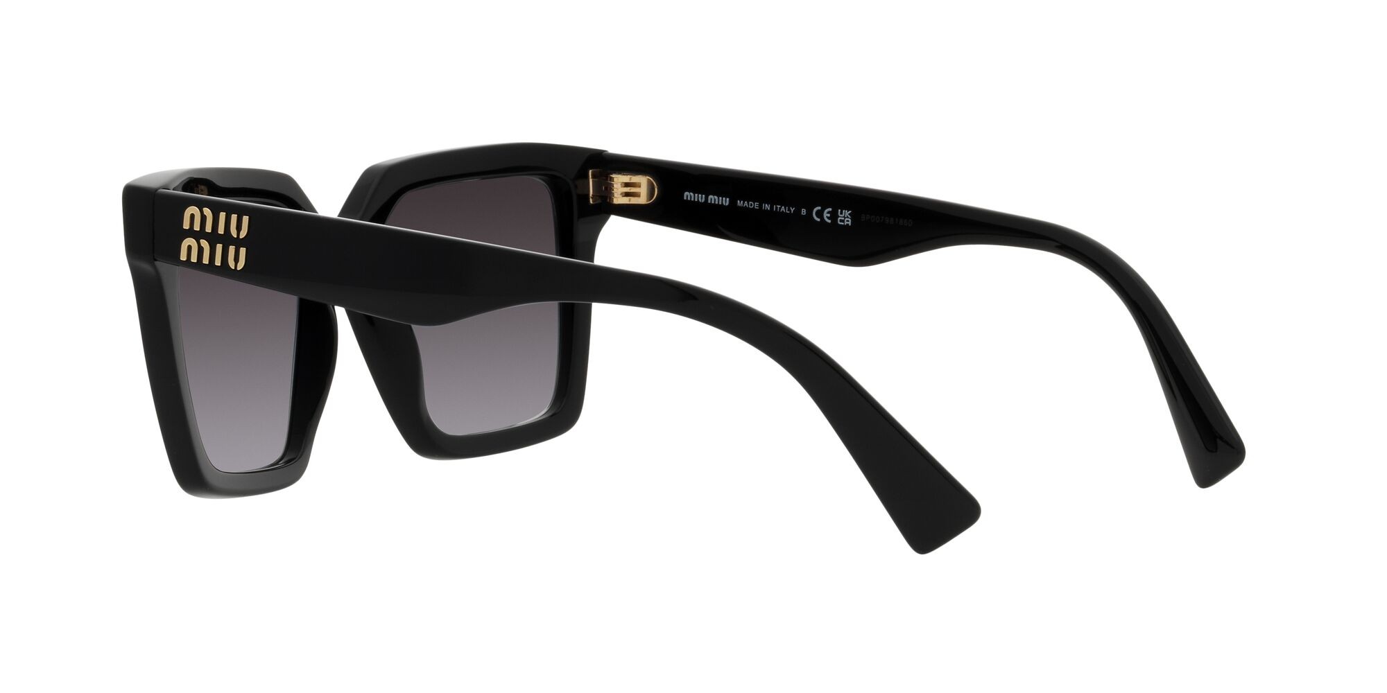 Sonnenbrillen Miu Miu MU 03YS (1AB5D1) farbe nero form quadratisch gläser grigio sfumato