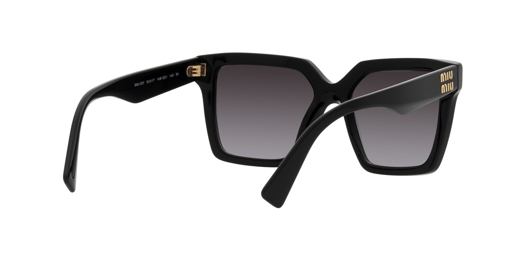 Sonnenbrillen Miu Miu MU 03YS (1AB5D1) farbe nero form quadratisch gläser grigio sfumato