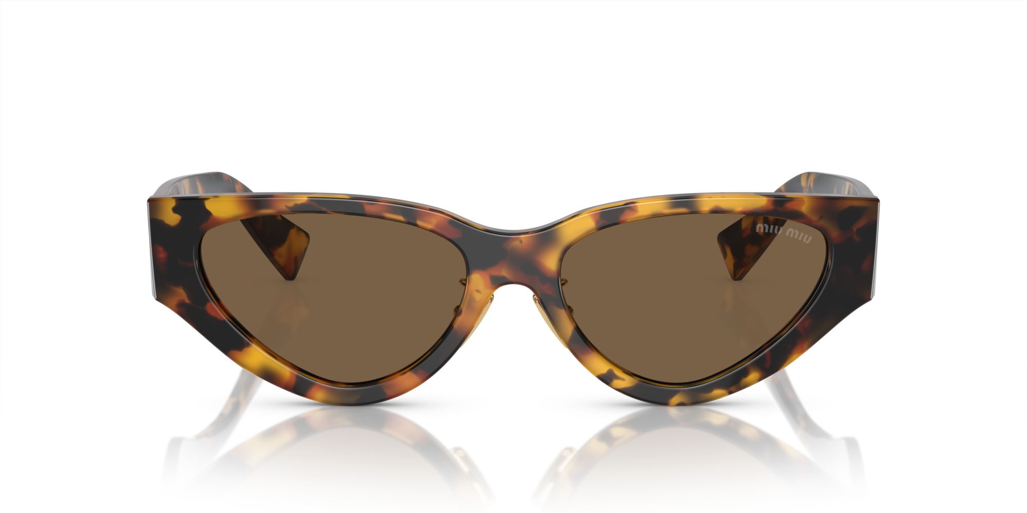 Sonnenbrillen Miu Miu MU 03ZS (VAU06B) farbe havana miele form cat-eye gläser marrone scuro