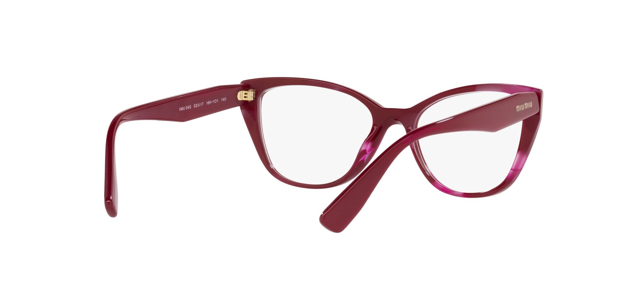 Brillen Miu Core Collection MU 04SV (16H1O1) farbe bordeaux form quadratisch gläser lente demo