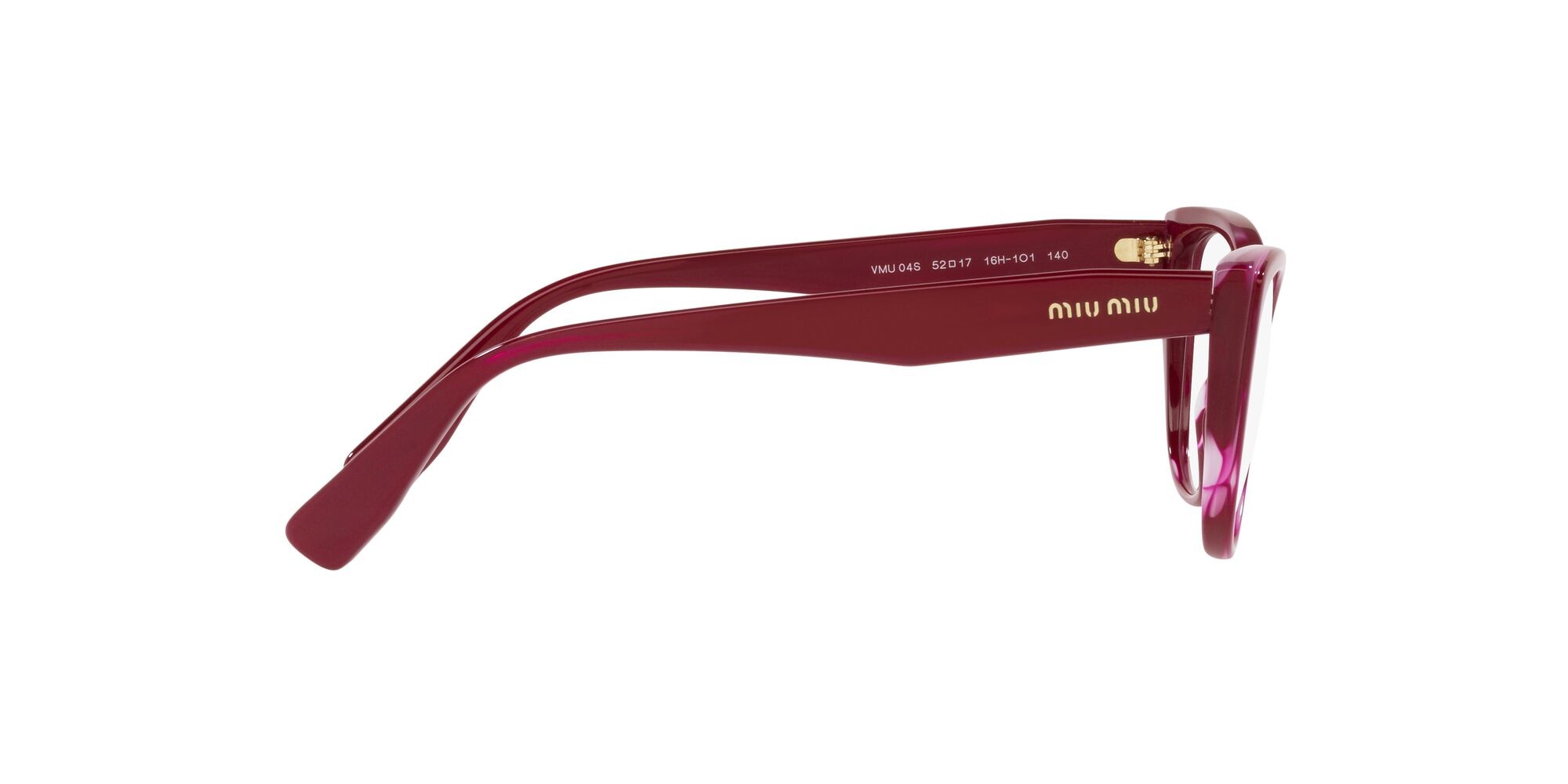 Brillen Miu Core Collection MU 04SV (16H1O1) farbe bordeaux form quadratisch gläser lente demo
