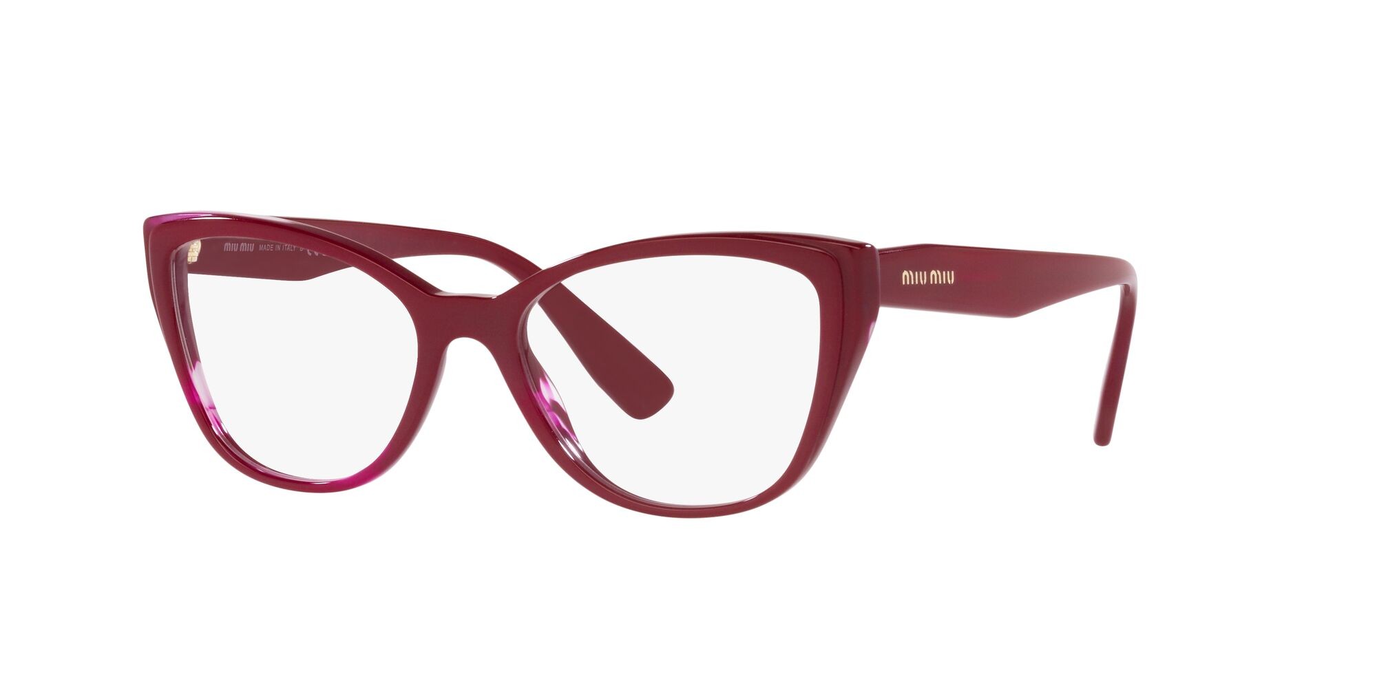 Brillen Miu Core Collection MU 04SV (16H1O1) farbe bordeaux form quadratisch gläser lente demo