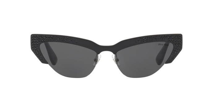 Sonnenbrillen Miu Miu Special project MU 04US (VW31A1) farbe black form cat-eye gläser grey