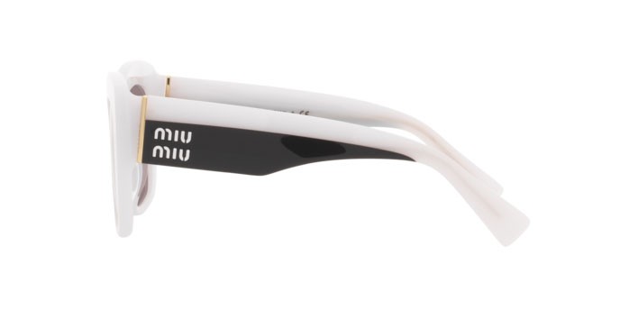 Sunglasses Miu Miu MU 04WS (05X05P) color white opal shape square lenses purple brown
