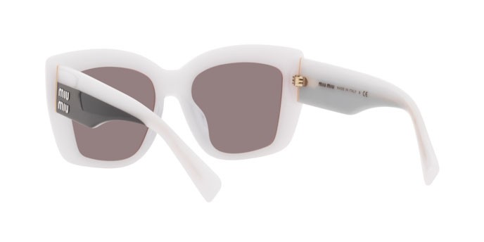 Sunglasses Miu Miu MU 04WS (05X05P) color white opal shape square lenses purple brown