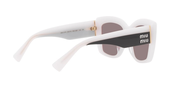Sunglasses Miu Miu MU 04WS (05X05P) color white opal shape square lenses purple brown