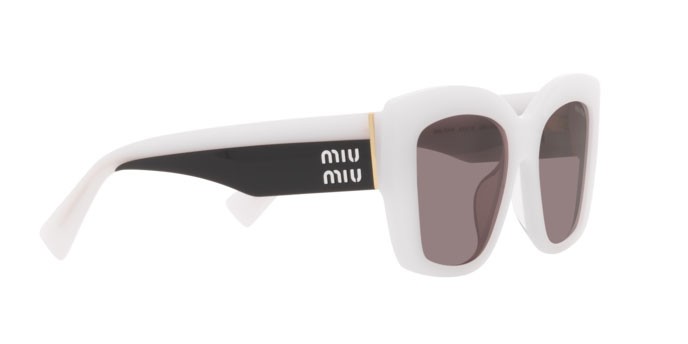 Sunglasses Miu Miu MU 04WS (05X05P) color white opal shape square lenses purple brown