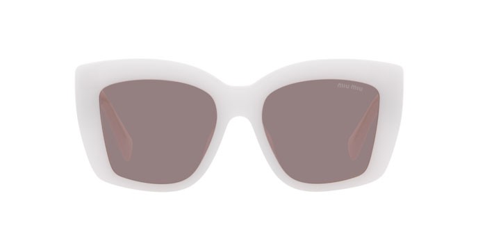 Sunglasses Miu Miu MU 04WS (05X05P) color white opal shape square lenses purple brown