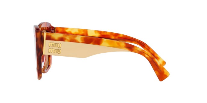 Sonnenbrillen Miu Miu MU 04WS (4BW2Z1) farbe havana chiaro form quadratisch gläser marrone