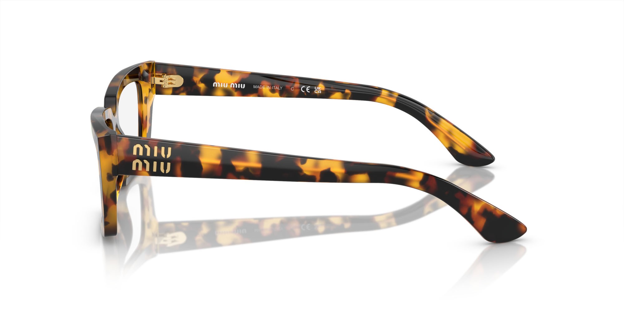 Eyeglasses Miu Miu MU 04XV (VAU1O1) color havana miele shape rectangle lenses lente demo