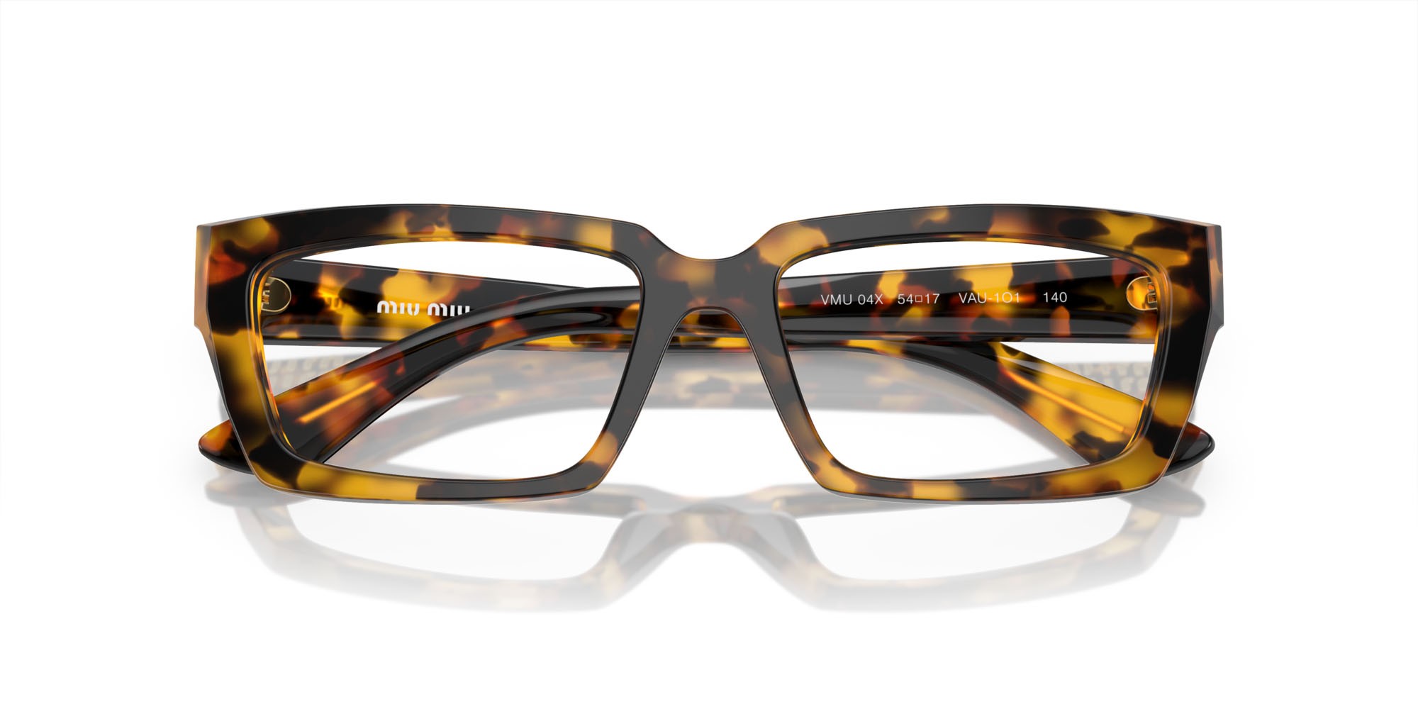Eyeglasses Miu Miu MU 04XV (VAU1O1) color havana miele shape rectangle lenses lente demo