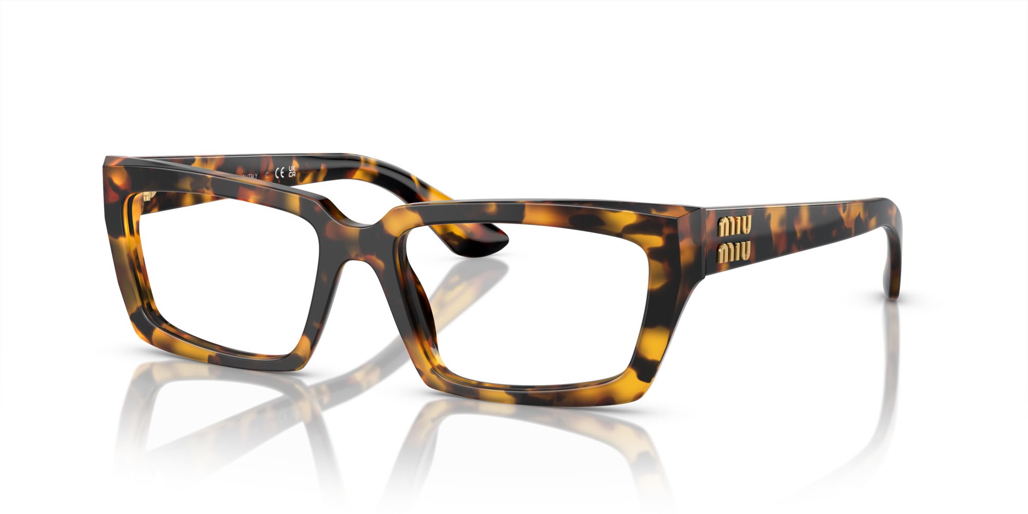 Eyeglasses Miu Miu MU 04XV (VAU1O1) color havana miele shape rectangle lenses lente demo