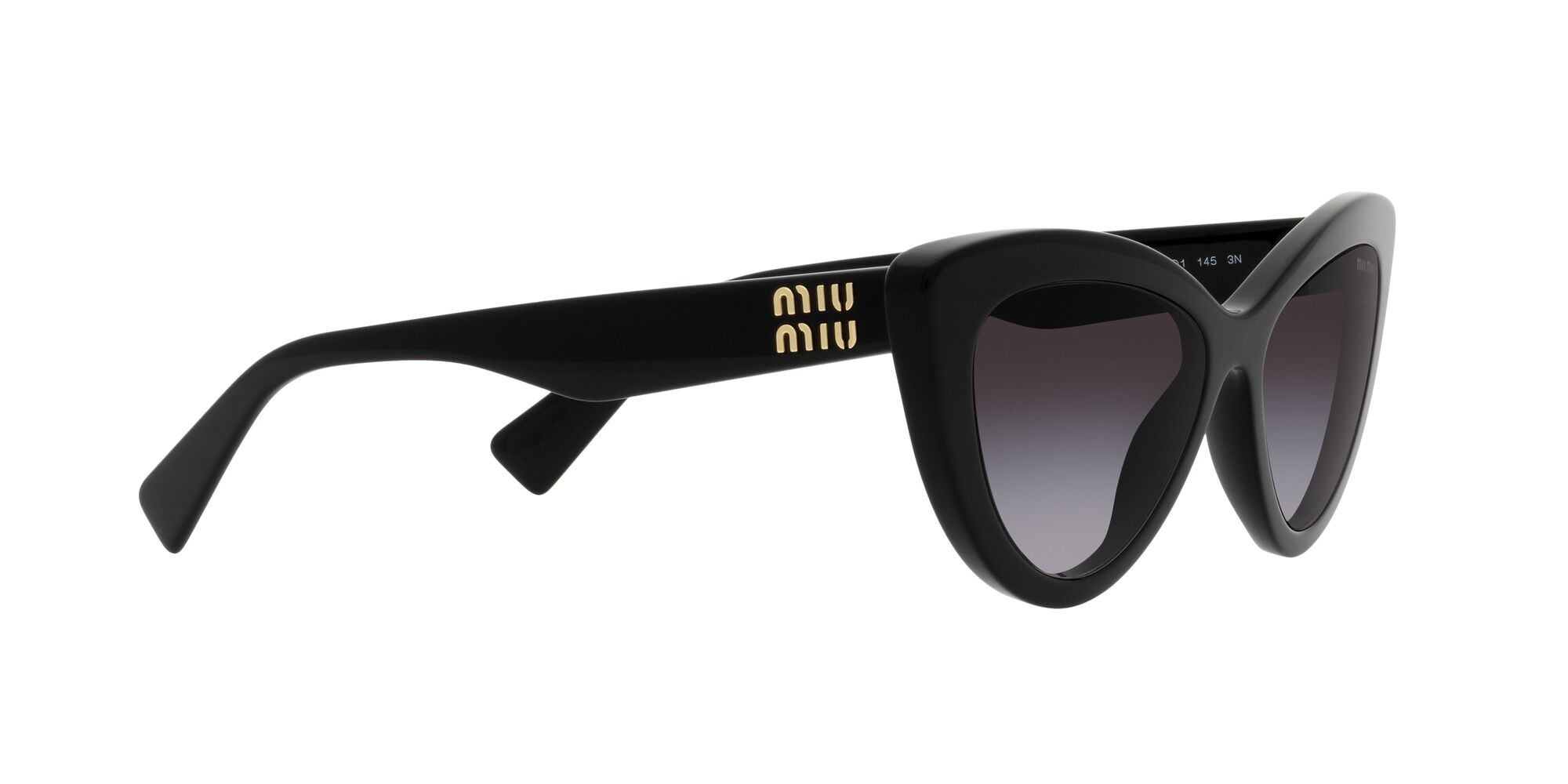 Sonnenbrillen Miu Miu MU 04YS (1AB5D1) farbe nero form cat-eye gläser grigio sfumato