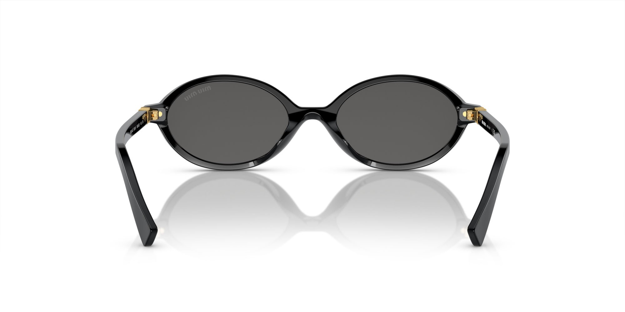 Sunglasses Miu Miu MU 04ZS (1AB5S0) color nero shape oval lenses grigio scuro