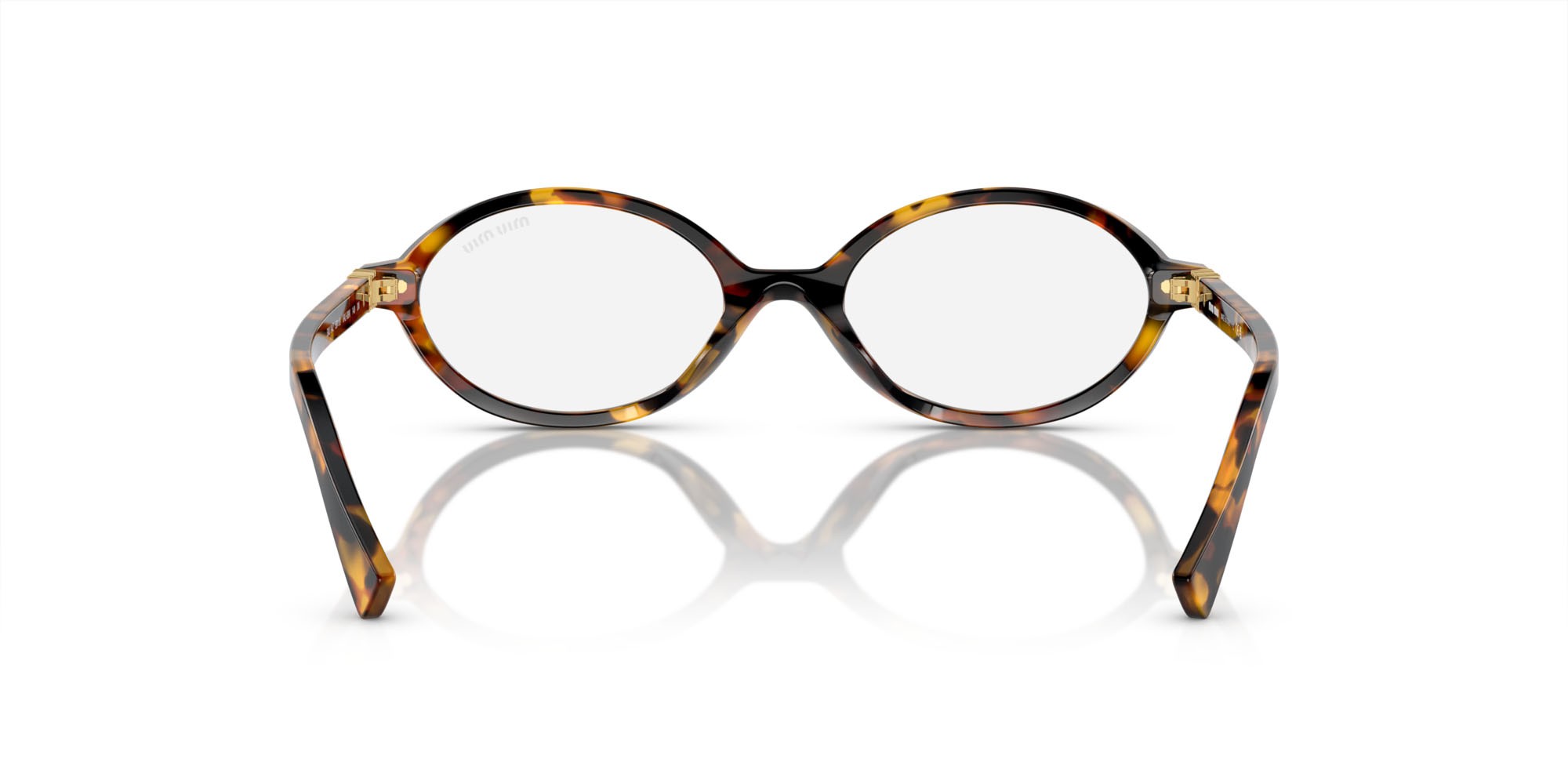 Occhiali da sole Miu Miu MU 04ZS (VAU08N) colore havana miele forma ovale lenti trasparente con filtro anti luce blu