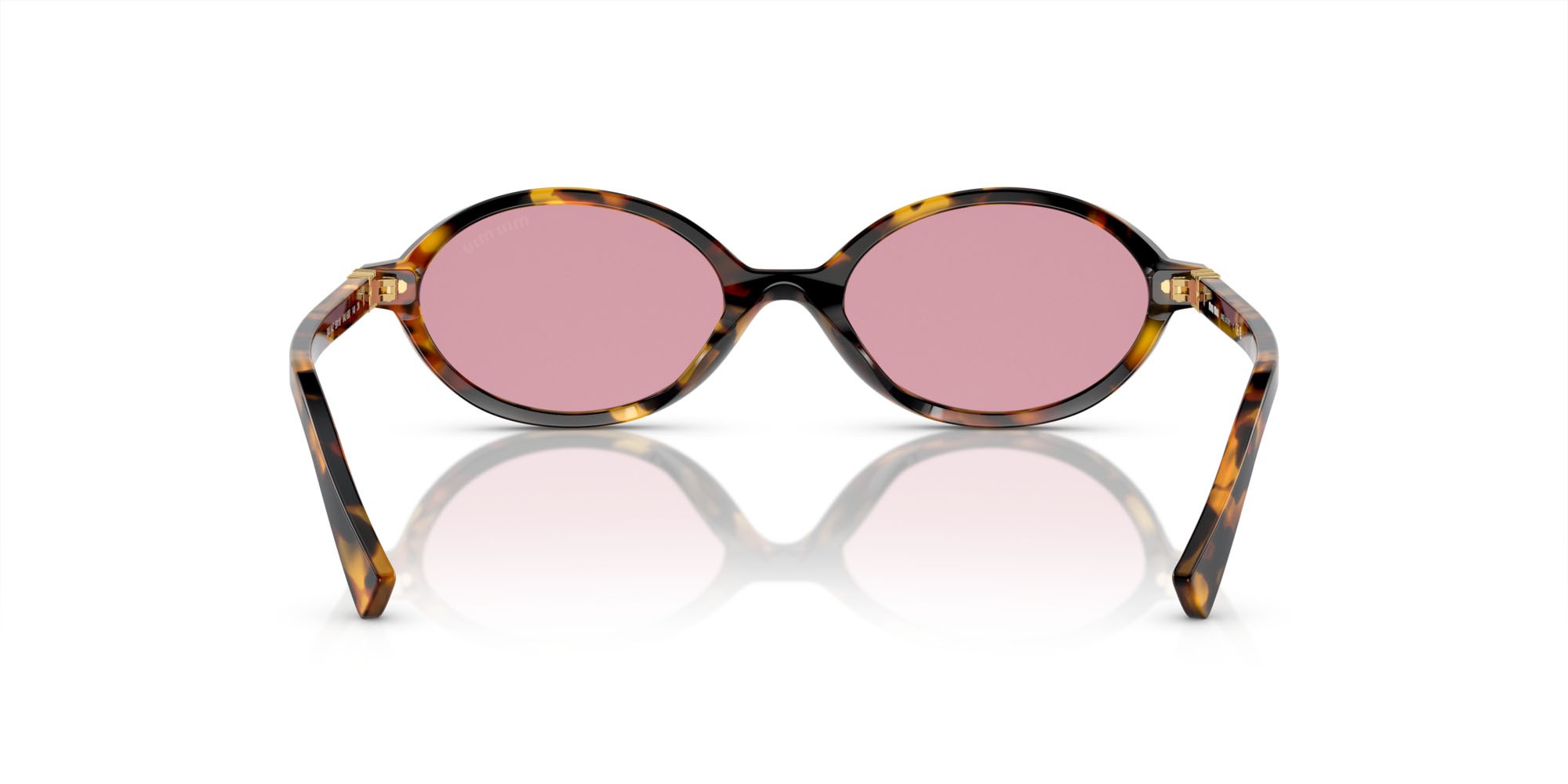 Occhiali da sole Miu Miu MU 04ZS (VAU50D) colore havana miele forma ovale lenti bordeaux