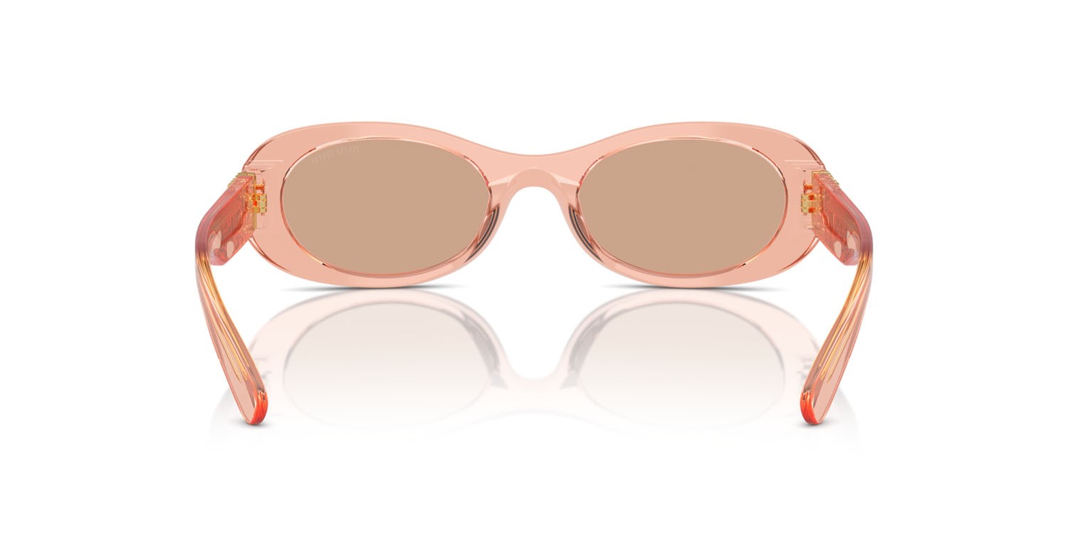 Occhiali da sole Miu Miu MU 06ZS (13T1P1) colore noisette transparent forma ovale lenti marrone scuro
