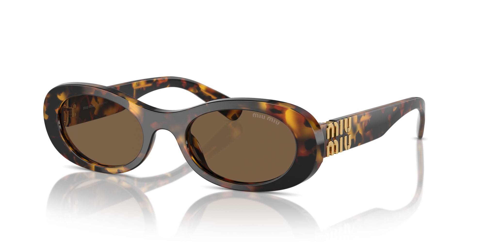 Occhiali da sole Miu Miu MU 06ZS (VAU06B) colore havana forma ovale lenti marrone scuro