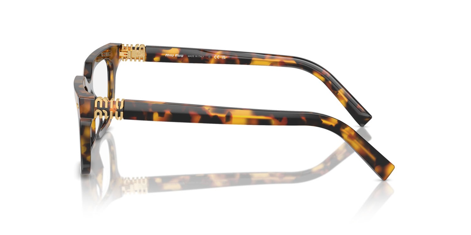 Eyeglasses Miu Miu MU 07XV (VAU1O1) color havana miele shape rectangle lenses lente demo