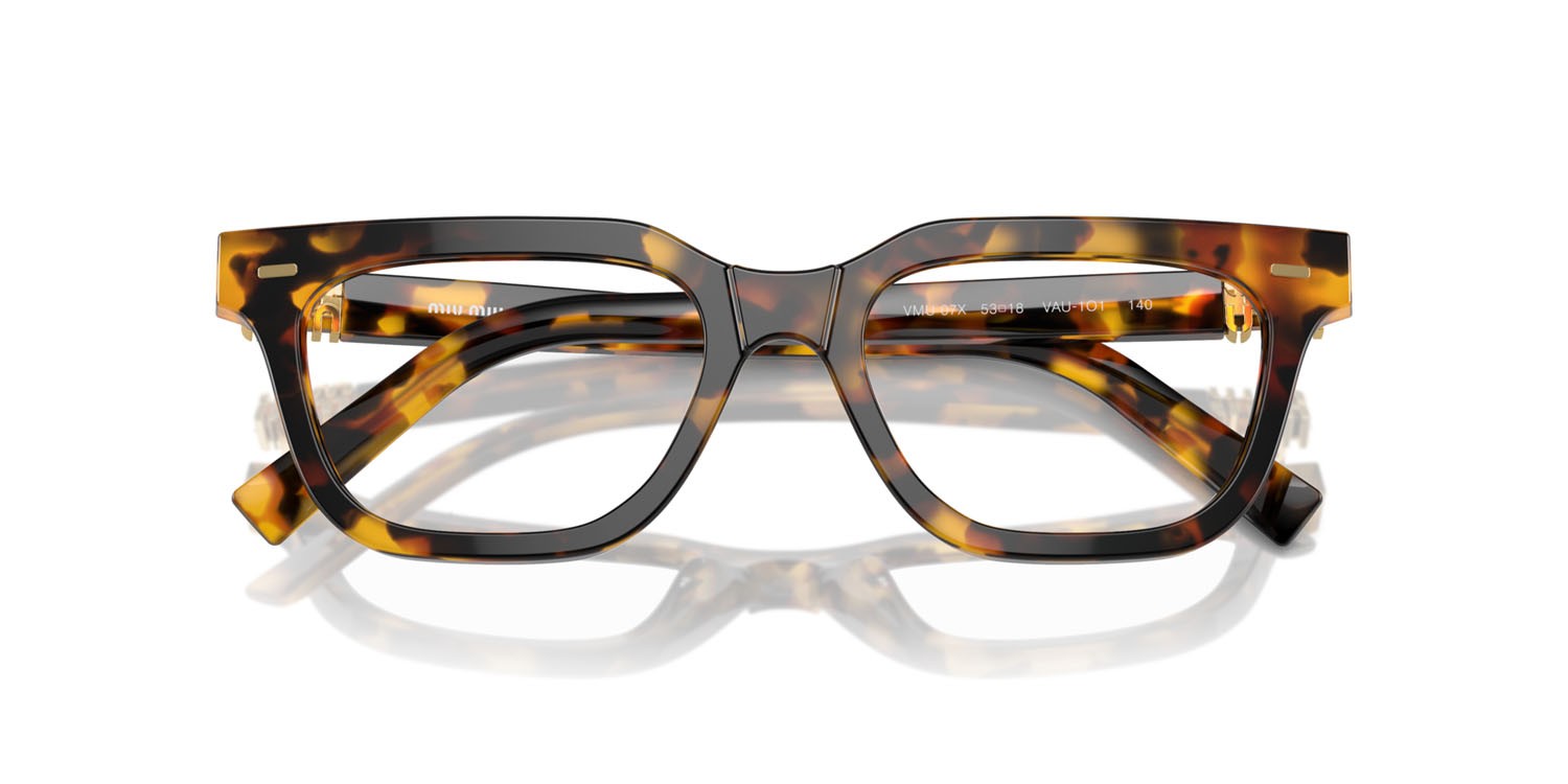 Eyeglasses Miu Miu MU 07XV (VAU1O1) color havana miele shape rectangle lenses lente demo