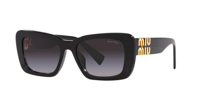Occhiali da sole Miu Miu MU 07YS (1AB5D1) colore nero forma rettangolare lenti grigio sfumato