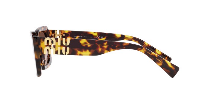Occhiali da sole Miu Miu MU 07YS (VAU6S1) colore havana miele forma rettangolare lenti marrone sfumato