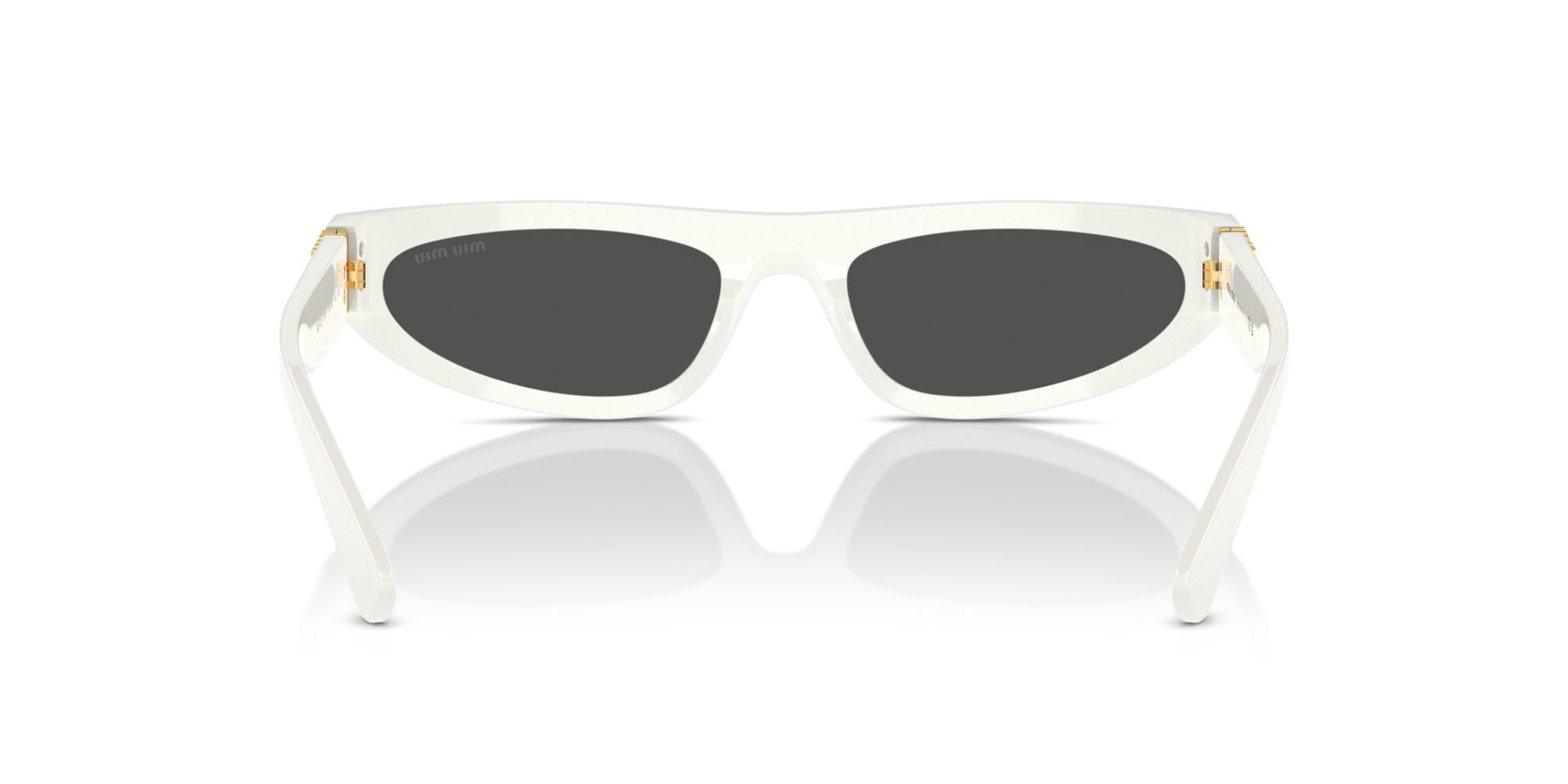 Occhiali da sole Miu Miu MU 07ZS (1425S0) colore bianco/avorio forma irregolare lenti grigio scuro