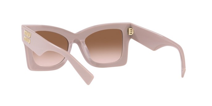 Sonnenbrillen Miu Miu MU 08WS (17C0A6) farbe pink form schmetterling gläser brown gradient